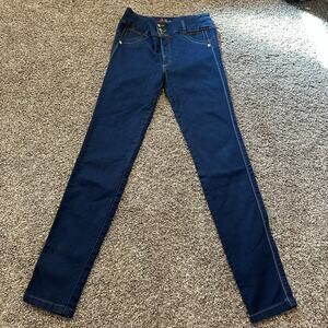 BON BON UP Women's Straight Leg Jeans In Dark Wash